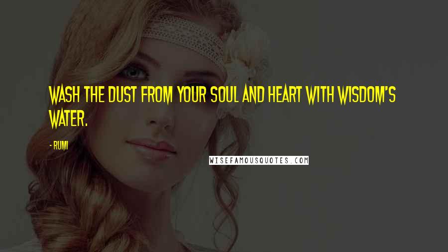 Rumi Quotes: Wash the dust from your SOUl and HEART with wisdom's WATER.