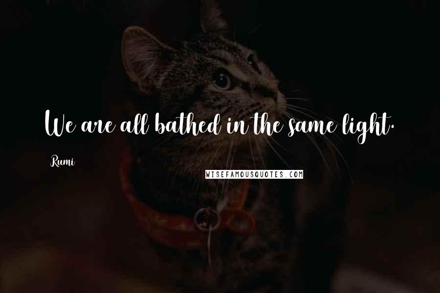 Rumi Quotes: We are all bathed in the same light.