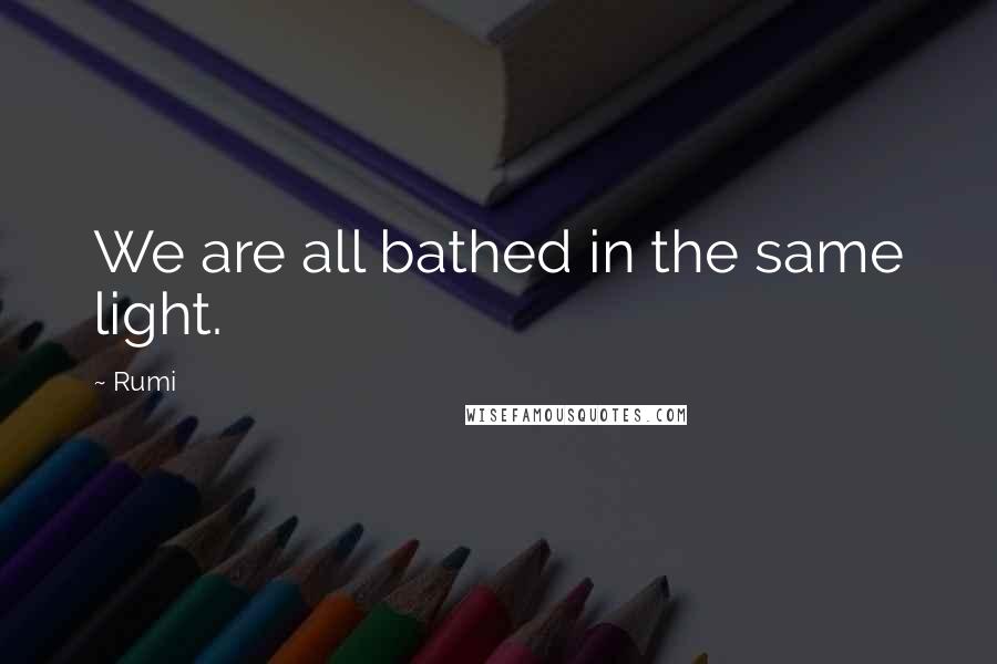 Rumi Quotes: We are all bathed in the same light.