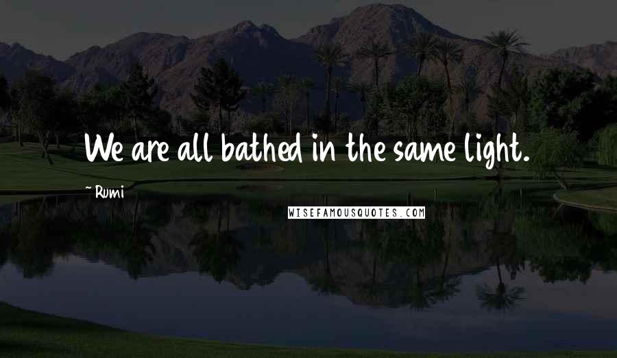 Rumi Quotes: We are all bathed in the same light.