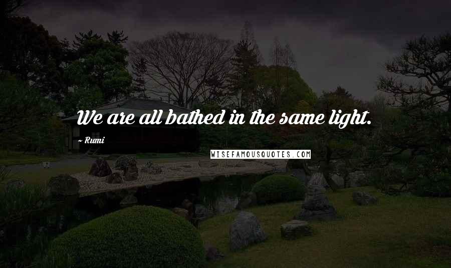 Rumi Quotes: We are all bathed in the same light.