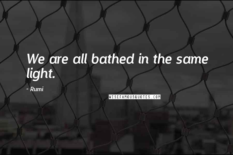 Rumi Quotes: We are all bathed in the same light.