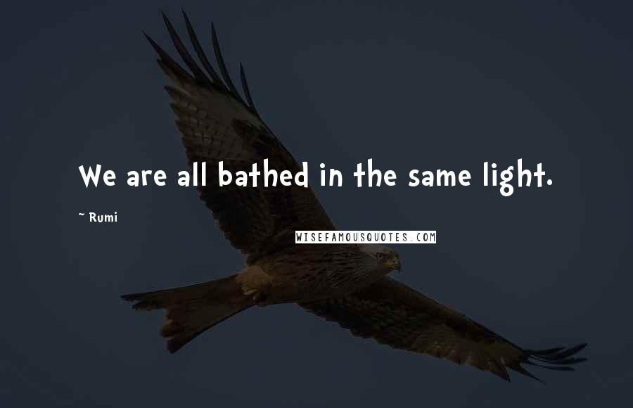 Rumi Quotes: We are all bathed in the same light.