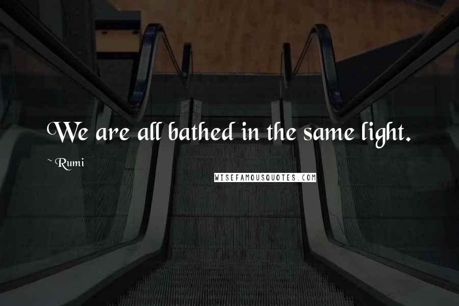 Rumi Quotes: We are all bathed in the same light.