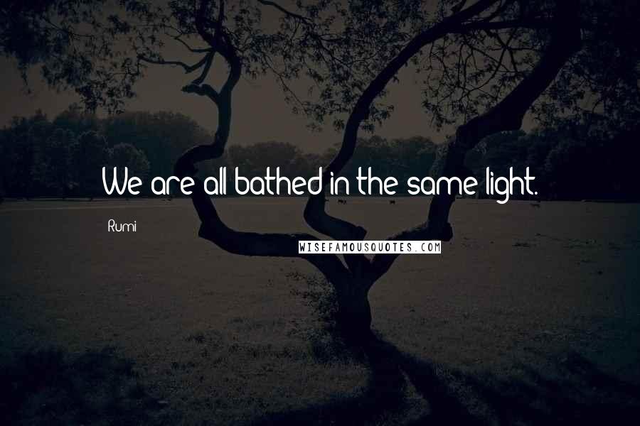 Rumi Quotes: We are all bathed in the same light.