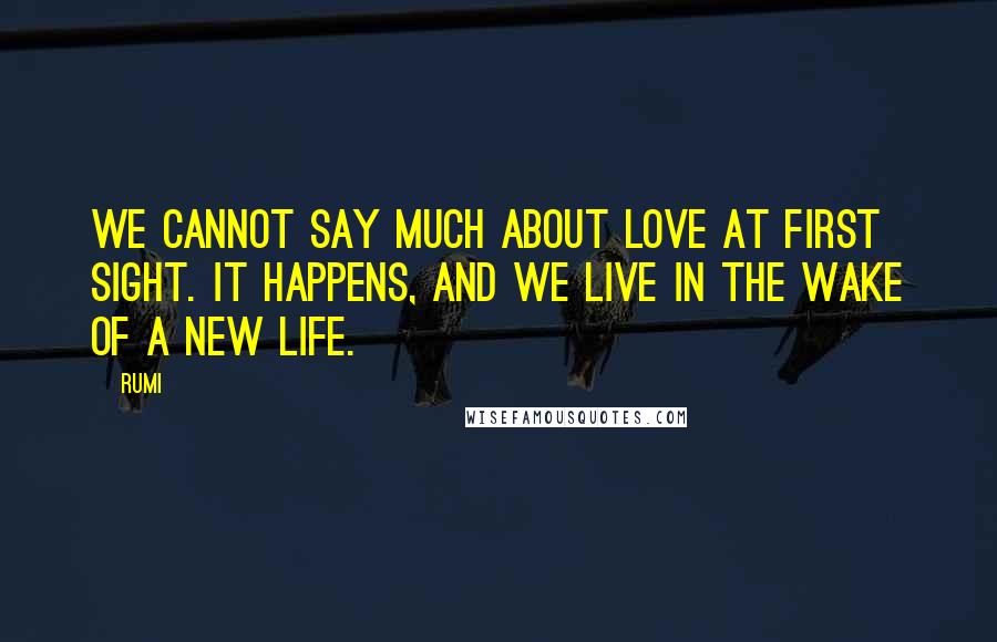 Rumi Quotes: We cannot say much about love at first sight. It happens, and we live in the wake of a new life.
