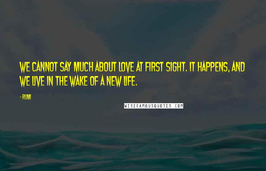 Rumi Quotes: We cannot say much about love at first sight. It happens, and we live in the wake of a new life.