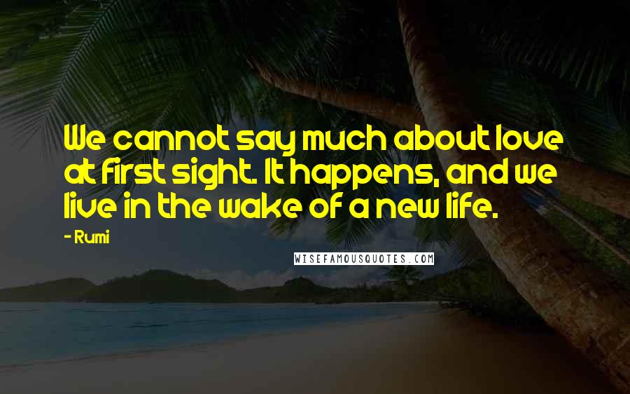 Rumi Quotes: We cannot say much about love at first sight. It happens, and we live in the wake of a new life.