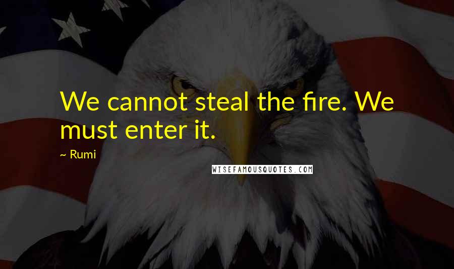 Rumi Quotes: We cannot steal the fire. We must enter it.