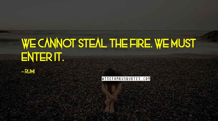 Rumi Quotes: We cannot steal the fire. We must enter it.