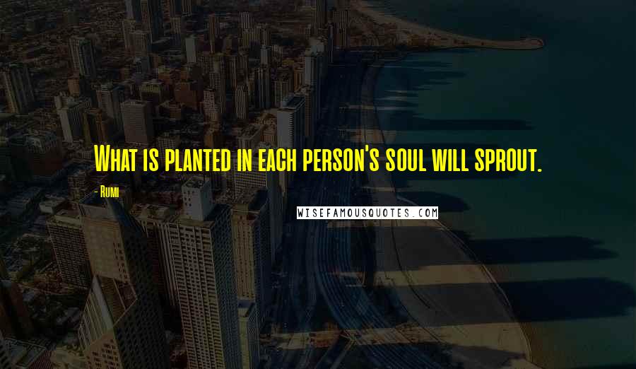 Rumi Quotes: What is planted in each person's soul will sprout.