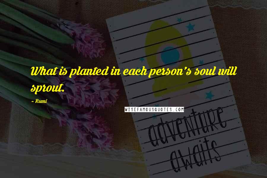 Rumi Quotes: What is planted in each person's soul will sprout.