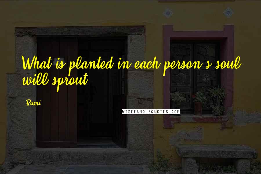 Rumi Quotes: What is planted in each person's soul will sprout.
