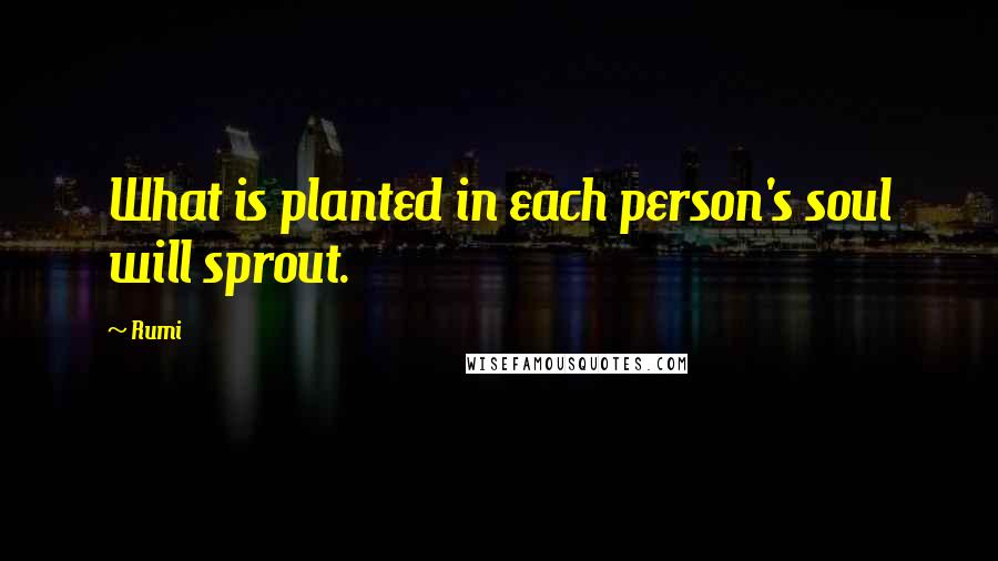 Rumi Quotes: What is planted in each person's soul will sprout.