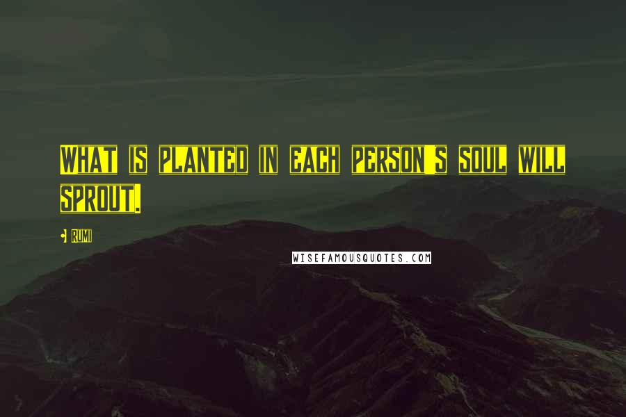 Rumi Quotes: What is planted in each person's soul will sprout.