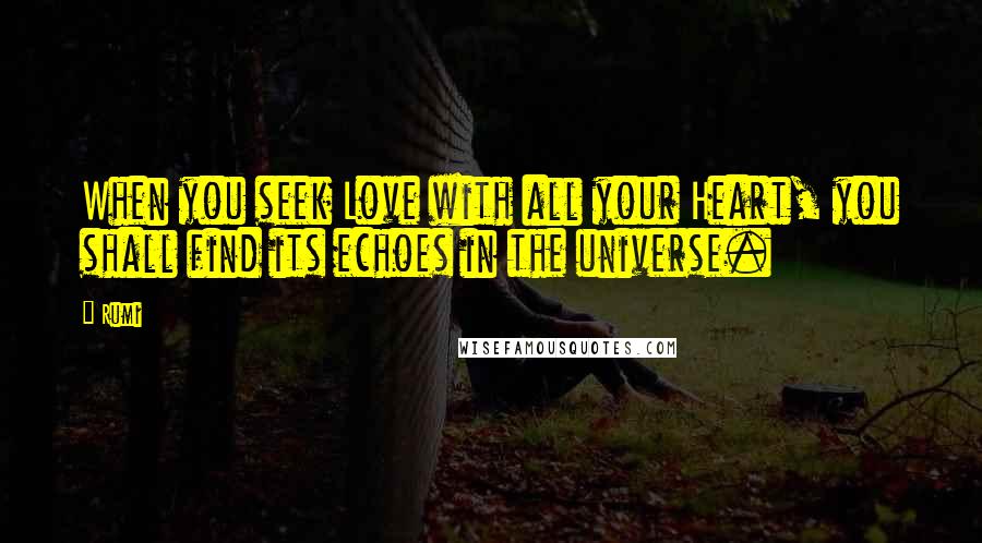 Rumi Quotes: When you seek Love with all your Heart, you shall find its echoes in the universe.