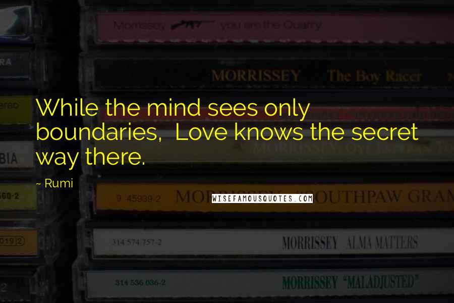 Rumi Quotes: While the mind sees only boundaries, Love knows the secret way there.