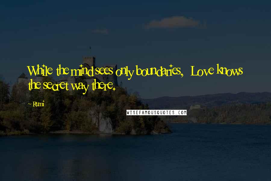 Rumi Quotes: While the mind sees only boundaries, Love knows the secret way there.