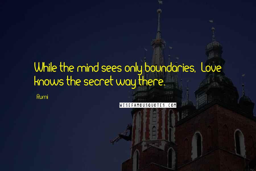 Rumi Quotes: While the mind sees only boundaries, Love knows the secret way there.