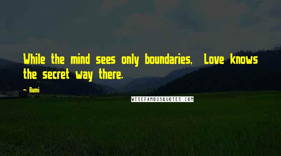 Rumi Quotes: While the mind sees only boundaries, Love knows the secret way there.