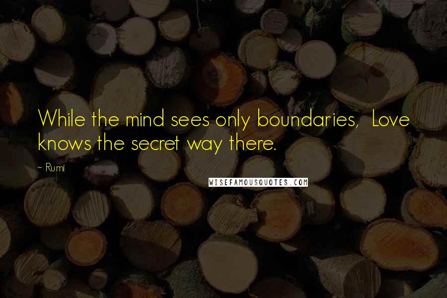 Rumi Quotes: While the mind sees only boundaries, Love knows the secret way there.