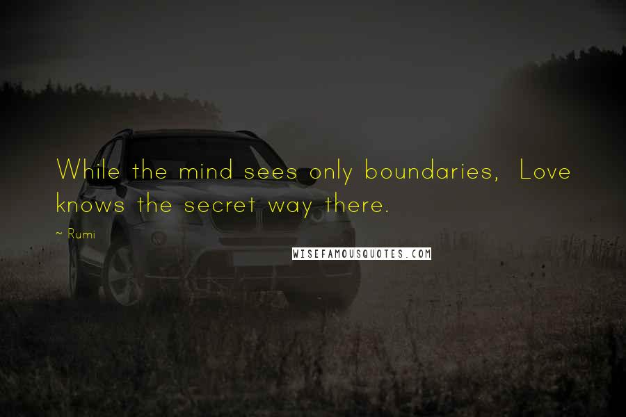 Rumi Quotes: While the mind sees only boundaries, Love knows the secret way there.