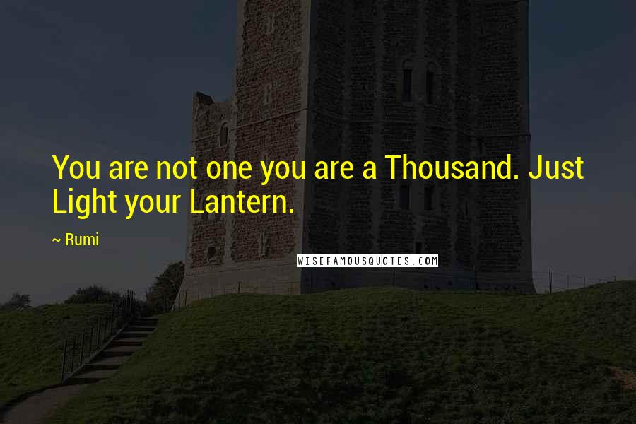 Rumi Quotes: You are not one you are a Thousand. Just Light your Lantern.