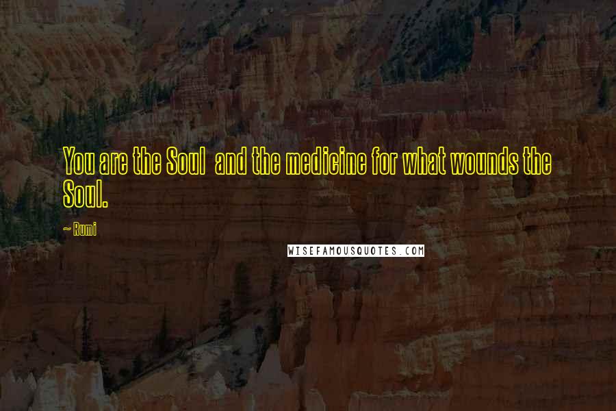 Rumi Quotes: You are the Soul and the medicine for what wounds the Soul.