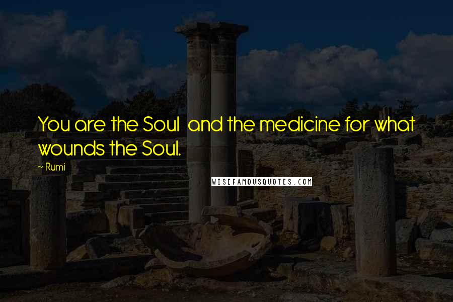 Rumi Quotes: You are the Soul and the medicine for what wounds the Soul.