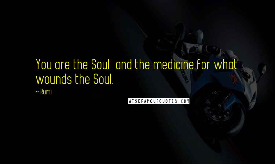 Rumi Quotes: You are the Soul and the medicine for what wounds the Soul.