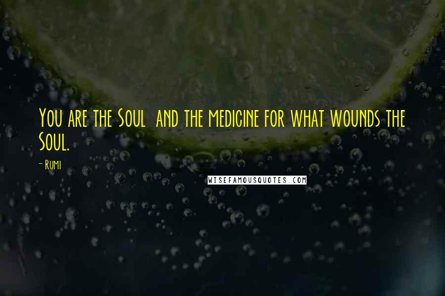 Rumi Quotes: You are the Soul and the medicine for what wounds the Soul.