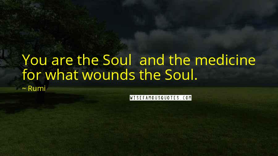 Rumi Quotes: You are the Soul and the medicine for what wounds the Soul.