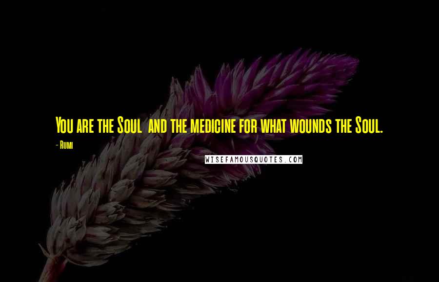 Rumi Quotes: You are the Soul and the medicine for what wounds the Soul.