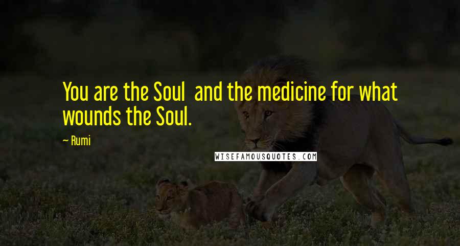 Rumi Quotes: You are the Soul and the medicine for what wounds the Soul.
