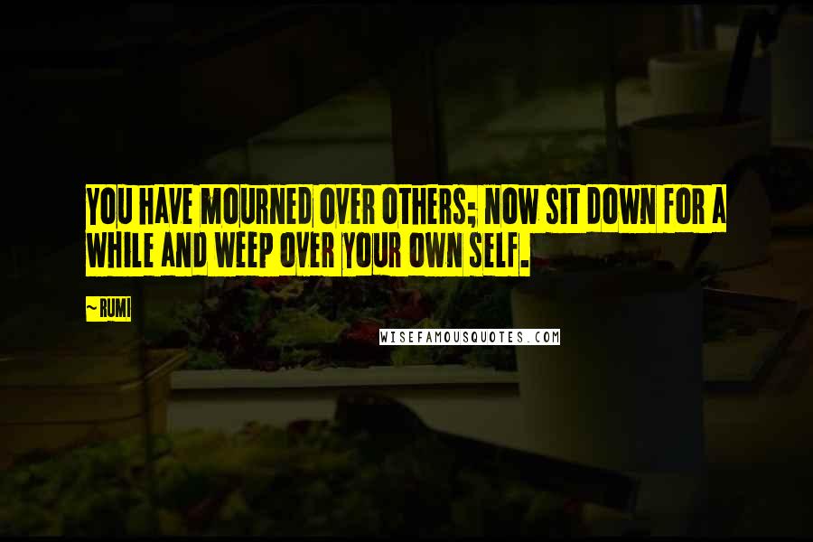 Rumi Quotes: You have mourned over others; now sit down for a while and weep over your own self.