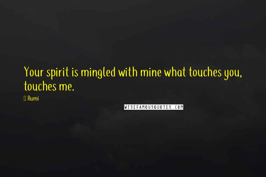 Rumi Quotes: Your spirit is mingled with mine what touches you, touches me.