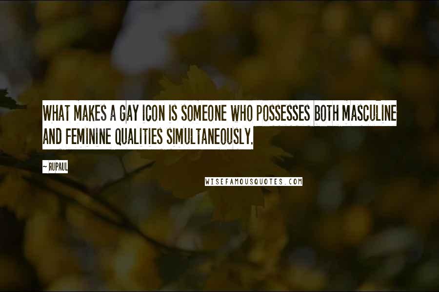 RuPaul Quotes: What makes a gay icon is someone who possesses both masculine and feminine qualities simultaneously.