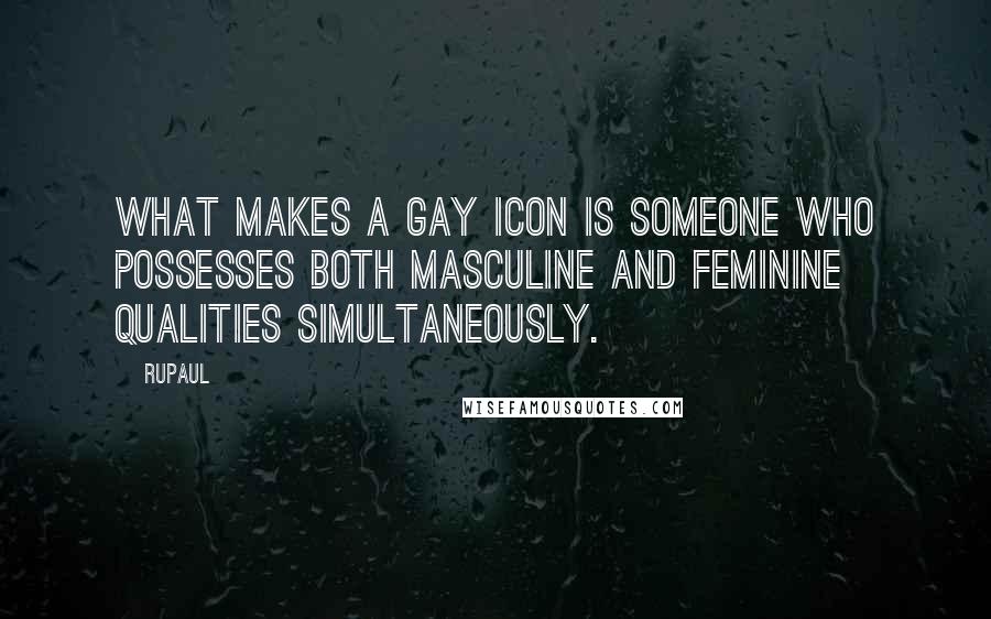 RuPaul Quotes: What makes a gay icon is someone who possesses both masculine and feminine qualities simultaneously.