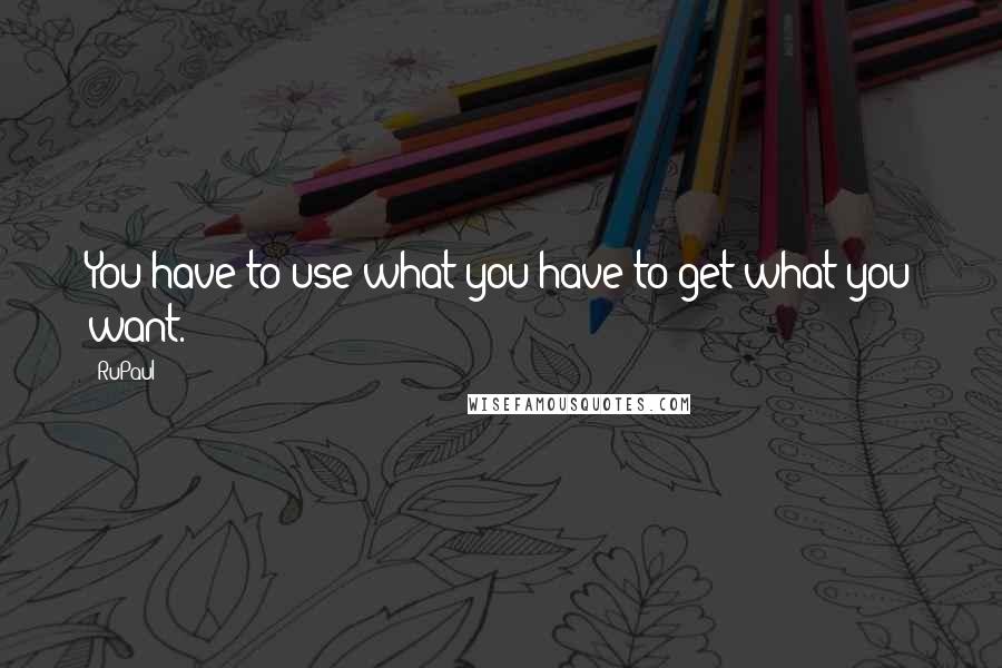 RuPaul Quotes: You have to use what you have to get what you want.