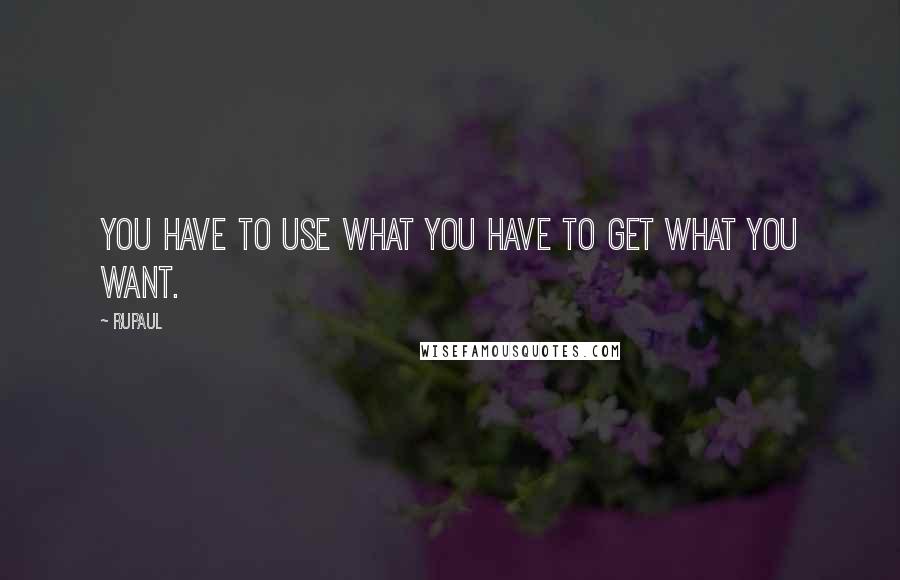 RuPaul Quotes: You have to use what you have to get what you want.