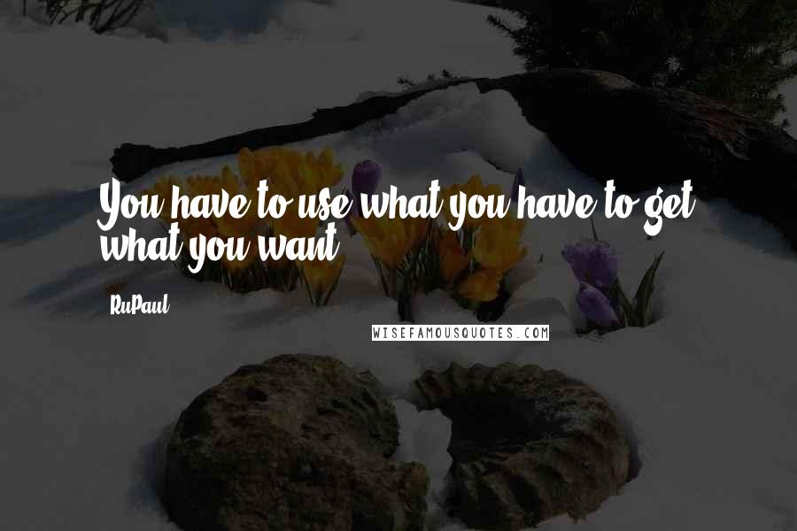 RuPaul Quotes: You have to use what you have to get what you want.