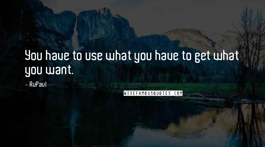 RuPaul Quotes: You have to use what you have to get what you want.
