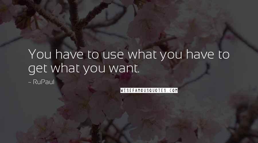 RuPaul Quotes: You have to use what you have to get what you want.
