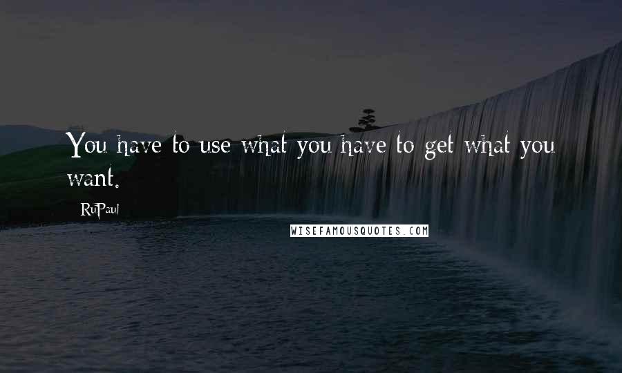 RuPaul Quotes: You have to use what you have to get what you want.