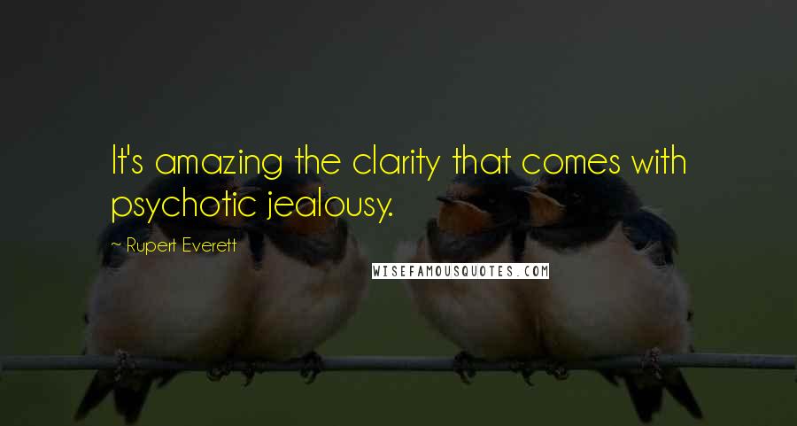 Rupert Everett Quotes: It's amazing the clarity that comes with psychotic jealousy.