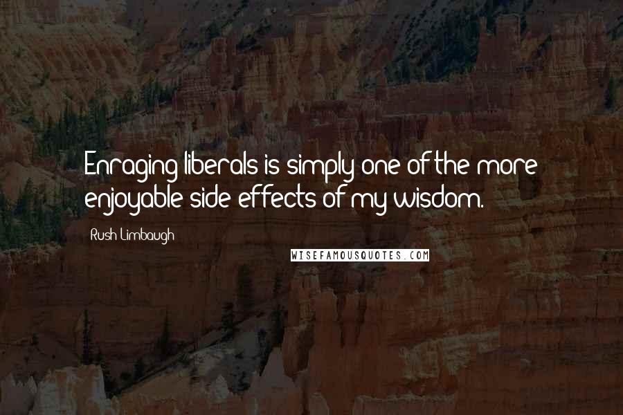 Rush Limbaugh Quotes: Enraging liberals is simply one of the more enjoyable side effects of my wisdom.