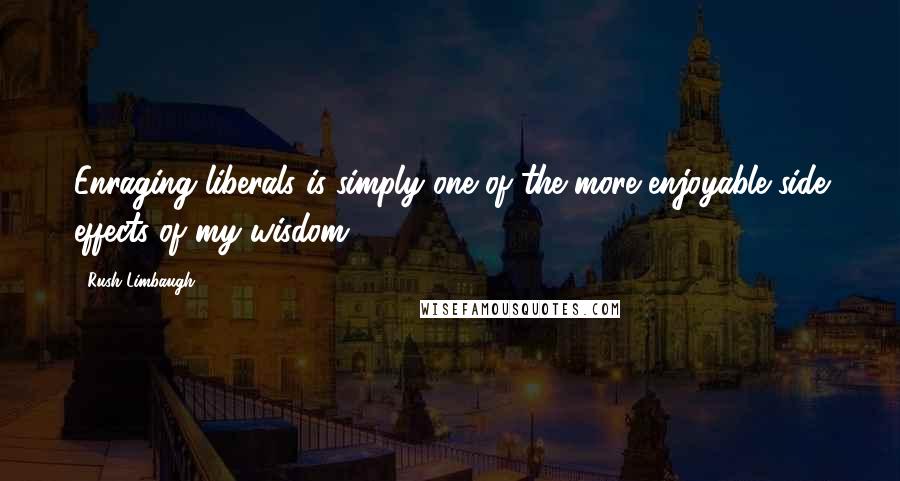 Rush Limbaugh Quotes: Enraging liberals is simply one of the more enjoyable side effects of my wisdom.