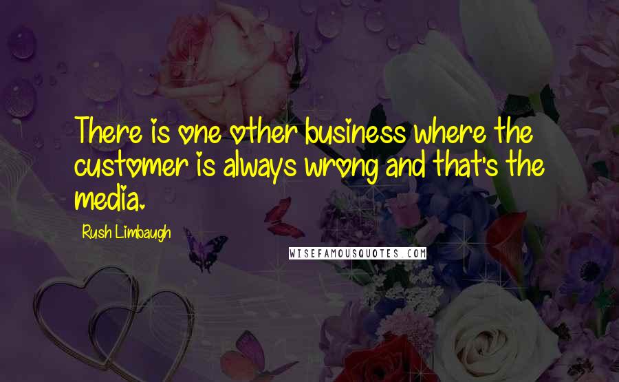 Rush Limbaugh Quotes: There is one other business where the customer is always wrong and that's the media.