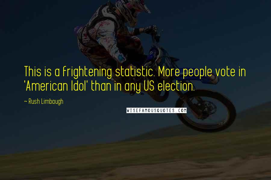 Rush Limbaugh Quotes: This is a frightening statistic. More people vote in 'American Idol' than in any US election.