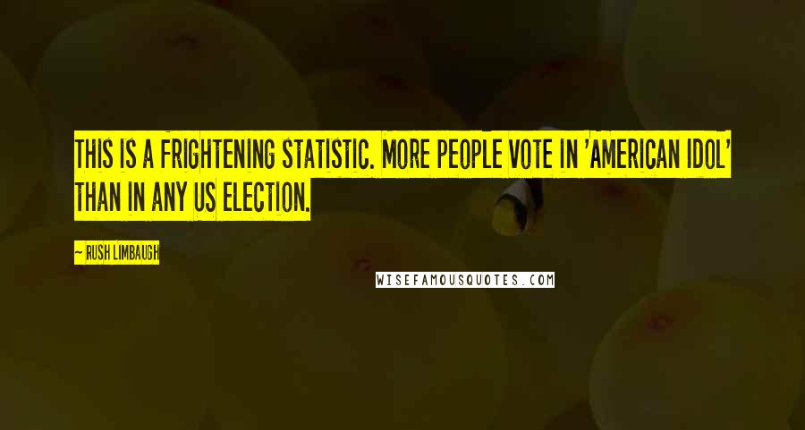 Rush Limbaugh Quotes: This is a frightening statistic. More people vote in 'American Idol' than in any US election.